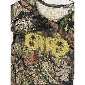 Girls With Guns Shirt Womens XL Mossy Oak Camo Hunting Shooting Crew Tee Stretch